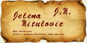 Jelena Mitulović vizit kartica